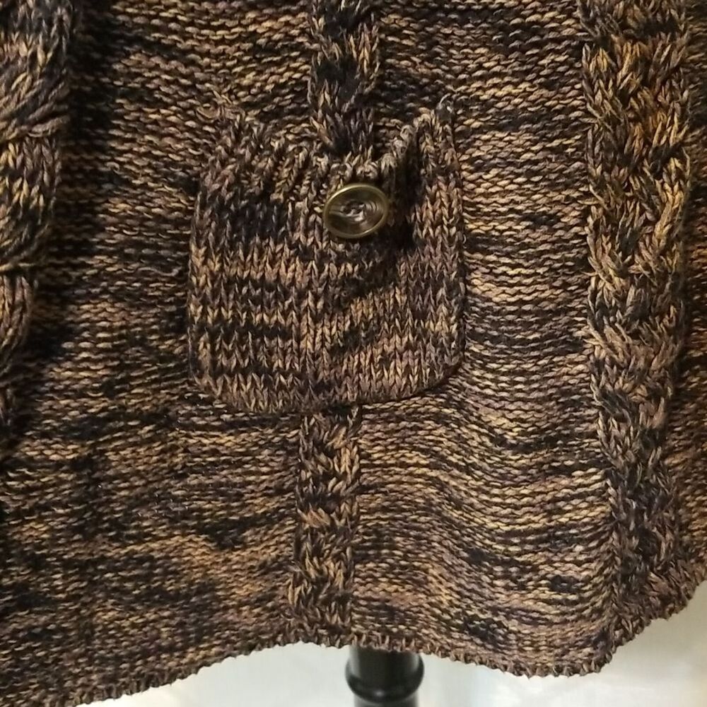 Sweater Dress Womens Medium Brown Marbled Knit Fall Winter Stretch Flared Y2K - Picture 3 of 7